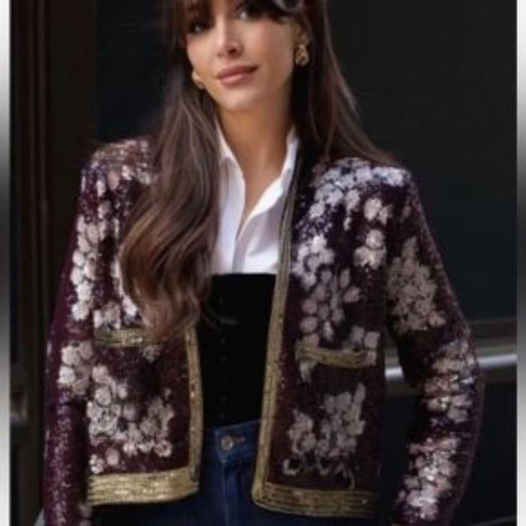 ZARA SEQUIN KNIT JACKET LIMITED EDITION